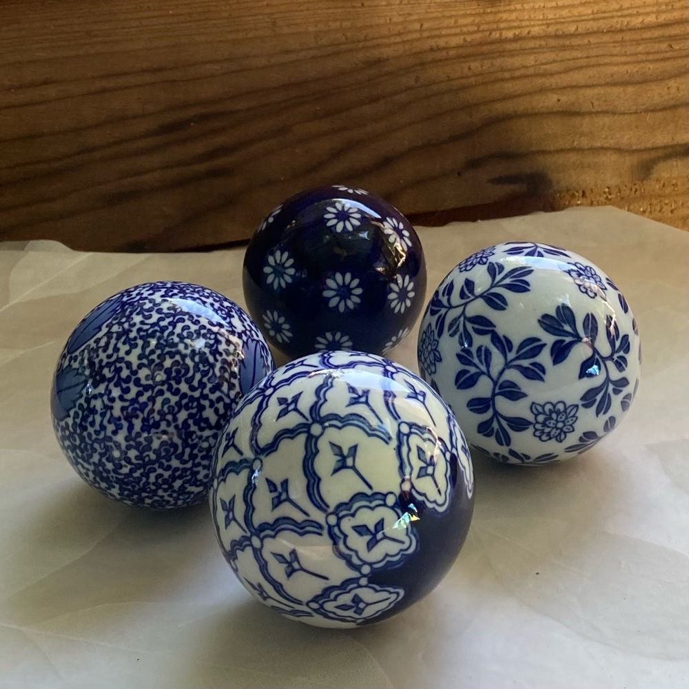 Chinoiserie Carpet Orbs Set of 4